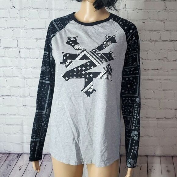 Y2K Zoo York Bandana Print Paisley Skateboard Skate Quarter Sleeve Size M - Picture 1 of 9